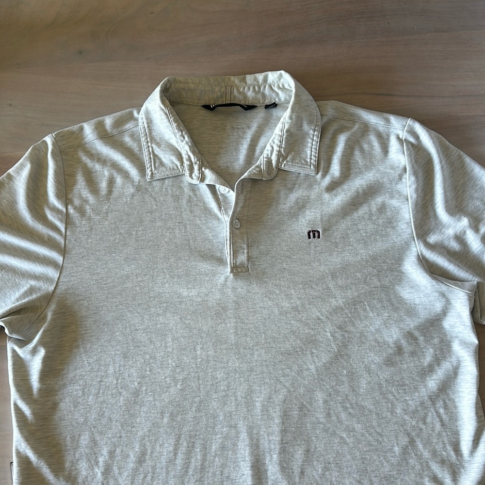 Travis Mathew Golf Gray Polo Shirt Mens Large